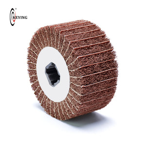 Open image in slideshow, D=100mm or 4&#39;&#39; Non-woven Flap Wheel Drum (Interleaved Abrasive Cloth)
