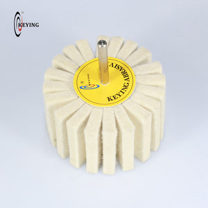 Open image in slideshow, D=50mm or 2&#39;&#39; Wool Felt Polishing Wheel with Shank
