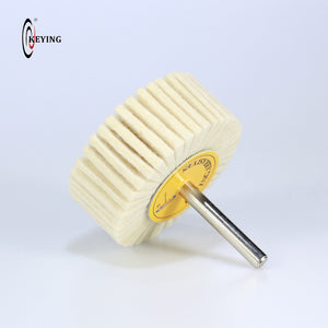 Open image in slideshow, D=60mm or 2-3/8&#39;&#39; Wool Felt Polishing Wheel with Shank
