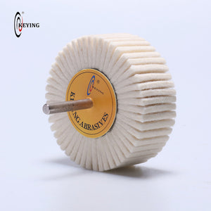 Open image in slideshow, D=80mm or 3-1/8&#39;&#39; Wool Felt Polishing Wheel with Shank
